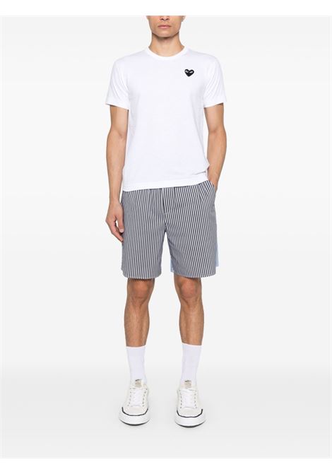 embroidered logo t-shirt unisex whitr COMME DES GARÇONS PLAY | AX-T064-0512